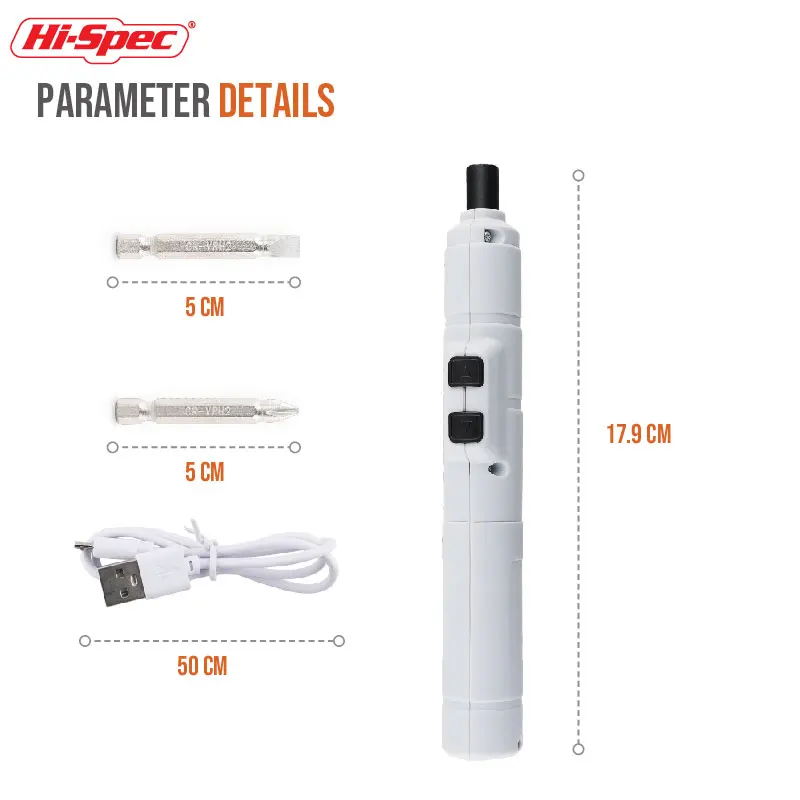 hi spec cordless usb rechargeable electric screwdriver pen type 3 6v screw driver with bits phone watch repairing hand tool free global shipping