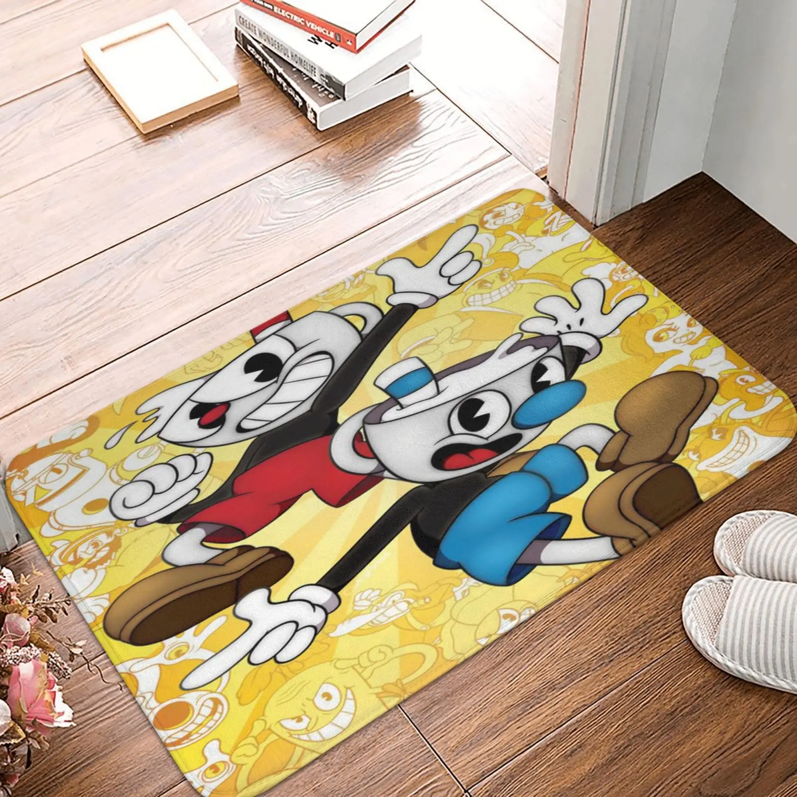 

Cuphead 30 коврики для гостиной, ковер для детской комнаты, Нескользящие комнатные коврики в эстетике, коврики для спальни, домашний декор для го...