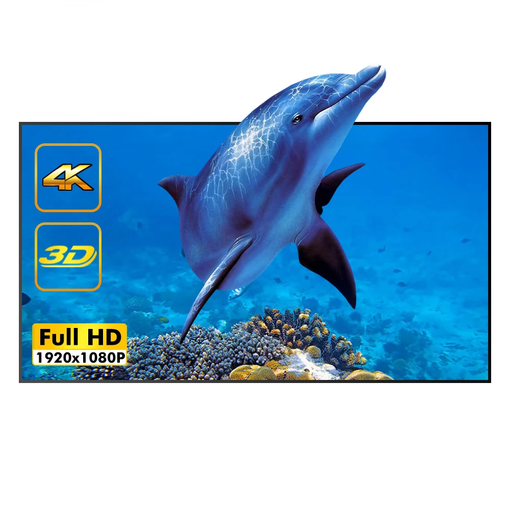 

Projector Projection Screen, 100inch 120inch 16:9 Portable,Movie Game White , Foldable Front Rear Home Theater Outdoor
