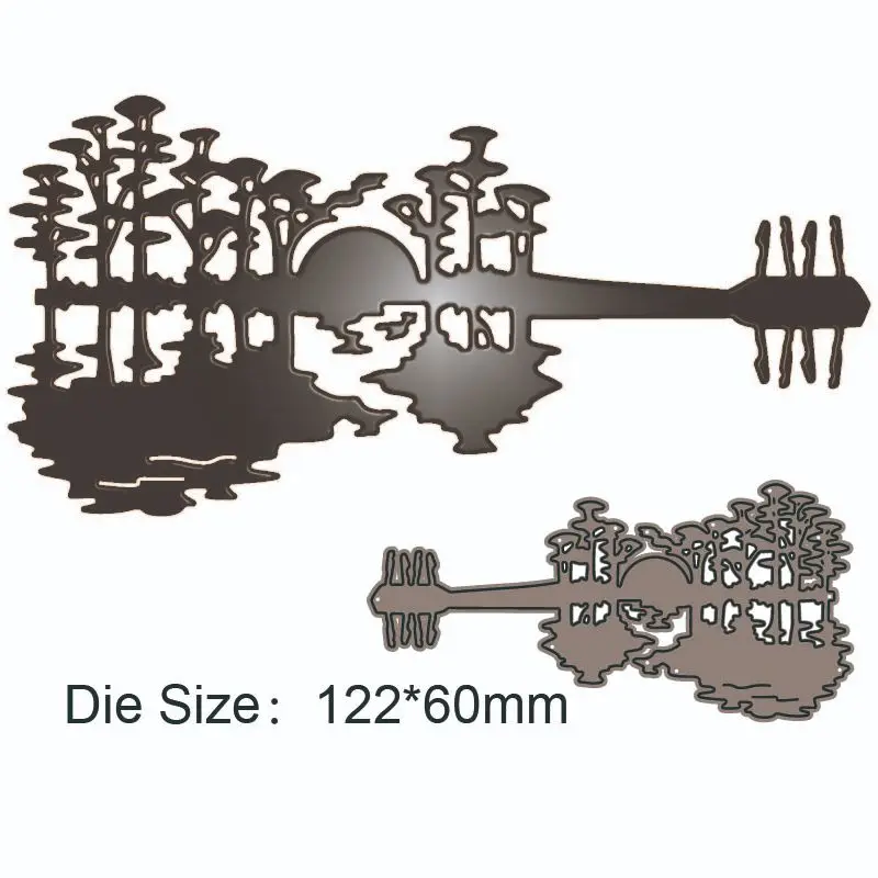 

New Like a reflection of a guitar metal cutting dies Scrapbook DIY decoration paper craft knife mould blade punch stencils dies