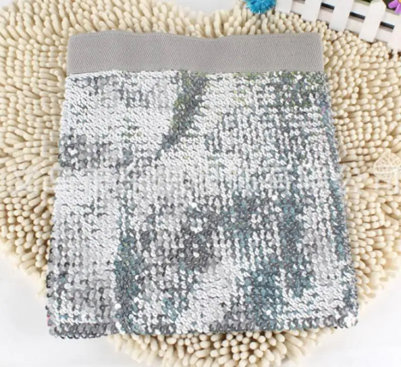 

1Pc Fashion Womens Shiny Sequin Skirt Sparkling Wide Elastic Waistband Mini Skirt Party Club Dance Performance Costume