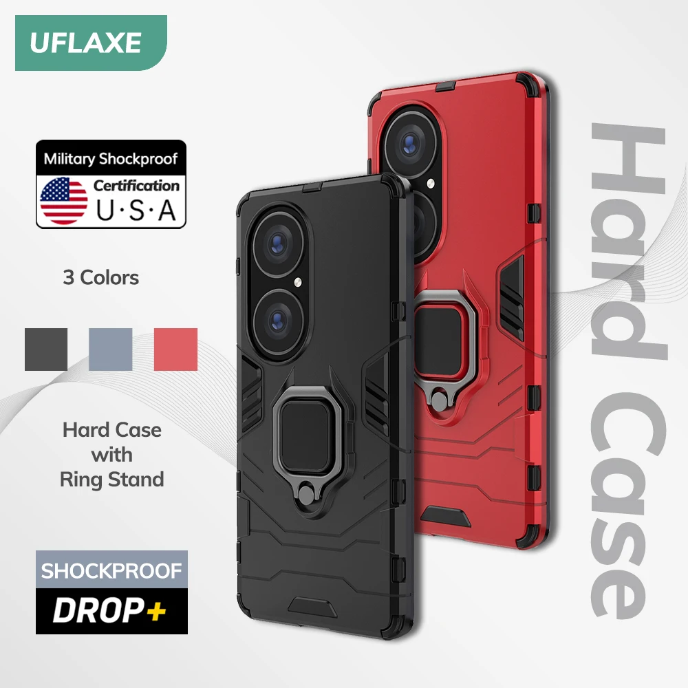 UFLAXE Original Shockproof Case for Huawei P50 / P50 Pro Back Cover Hard Casing with Ring Stand