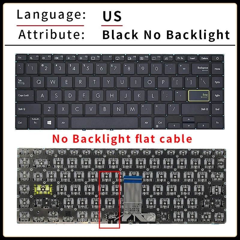 US/RU/русский/корейский ноутбук с клавиатурой для ASUS X421 S433 M433 M4050F M4100I redolbook14I V4050F E410M