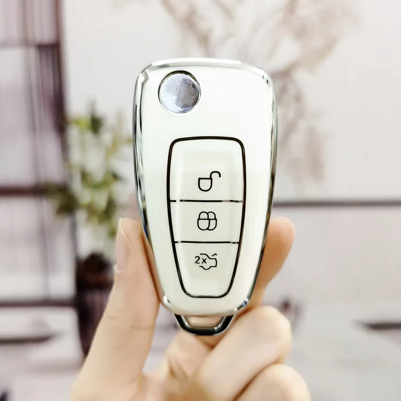 

New TPU Car Folding Key Case Full Cover Holder For Ford Focus 2 3 MK3 ST RS Ecosport Kuga Escape Fiesta Fold C-Max S-Max Mondeo