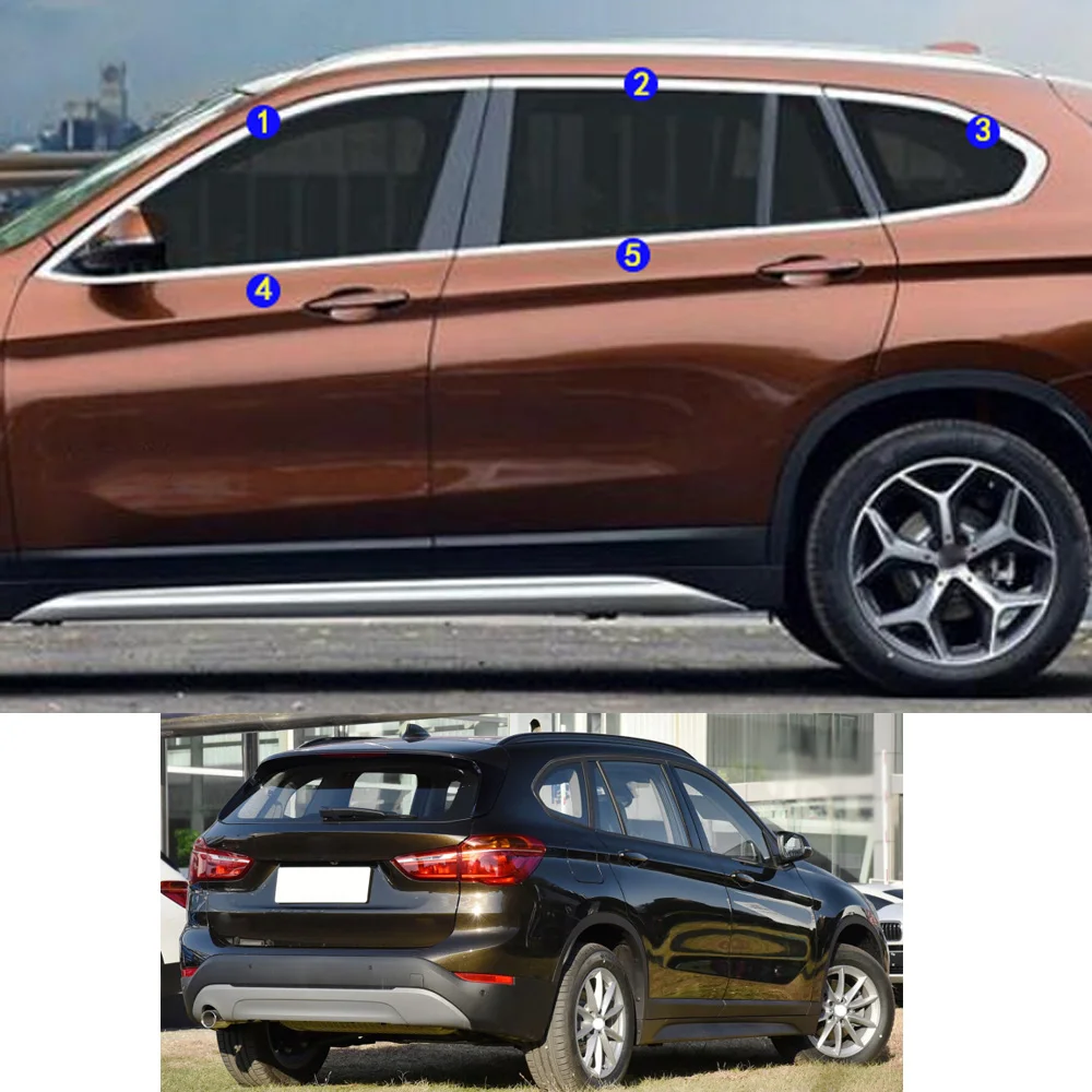 

For BMW X1 sDrive xDrive 18Li 20Li 25Li 2016-2018 2019 2020 2021 Sticker Garnish Pillar Window Middle Strip Trim Frame Hoods