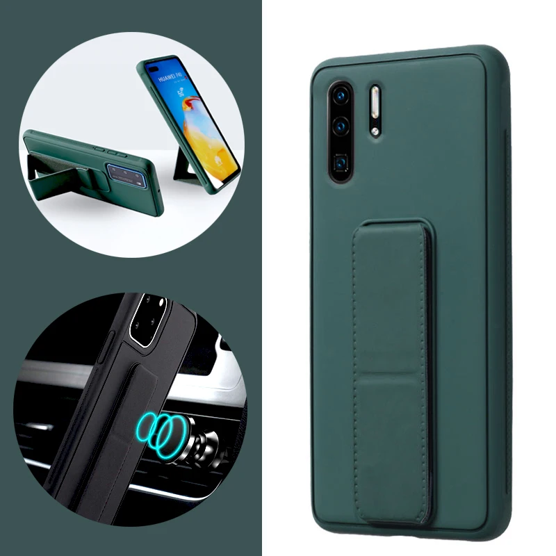 luxury magnetic holder case for huawei p20 pro p40 p30 p30pro p40pro p30lite phone shockproof stand leather wrist strap cover on free global shipping
