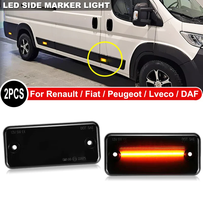 Фото 2 шт. светодиодных боковых габаритных огней для Fiat Ducato, Citroen Relay, Peugeot Boxer, Renault Magnum, Midliner, Premium, Iveco Daily, DAF 45, 55, 65 №1
