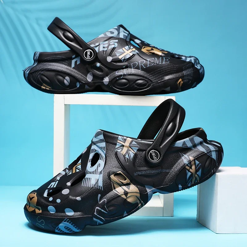 Новые летние мужские пляжные сандалии Baotou с нескользящей толстой подошвой