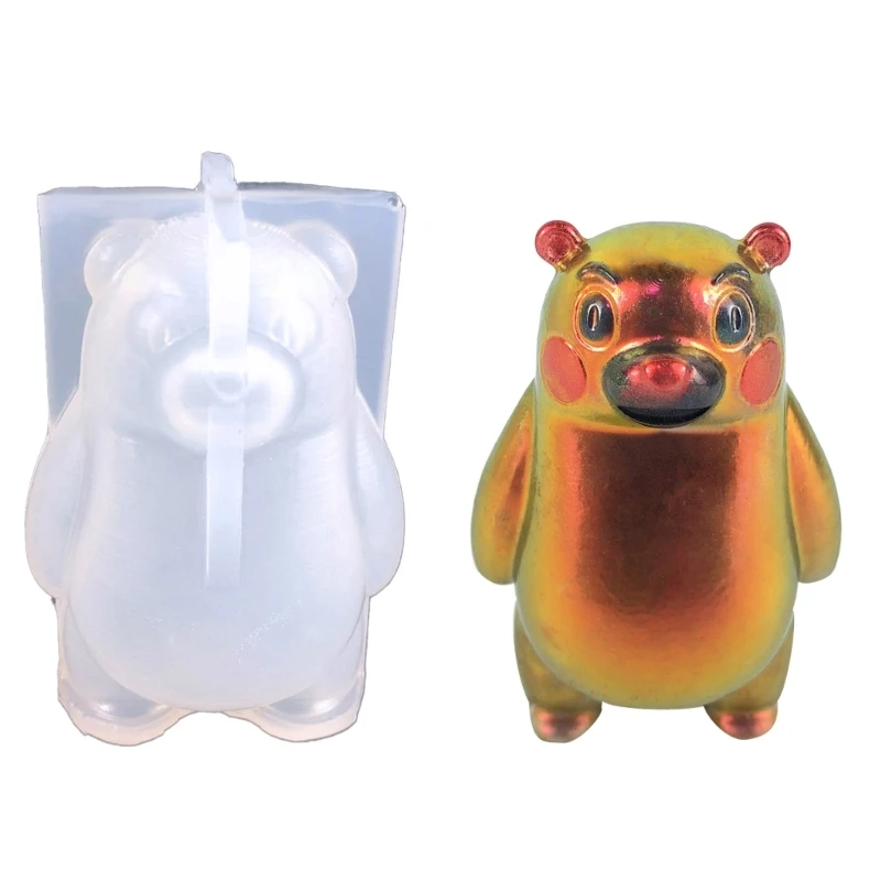 

Soap Molds Candle Moulds Standing Bear Shaped Silicone Crafts Mould for Candle