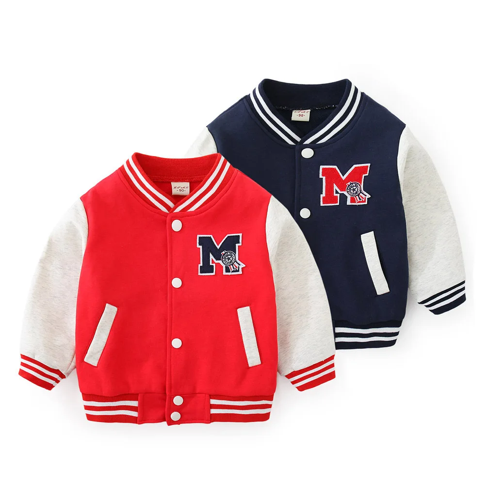 2022 Spring Autumn Baby Boys Baseball Jackets for 2-6 Years Kids Casual Sportswear Letter Outerwear Coats Children Clothing