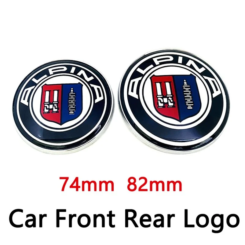 

45mm 74mm 82mm Car Front Grill Bonnet Hood ALPINA Rear Trunk Tail Bumper Emblem Badge Logo Stickers Auto Exterior Accessories