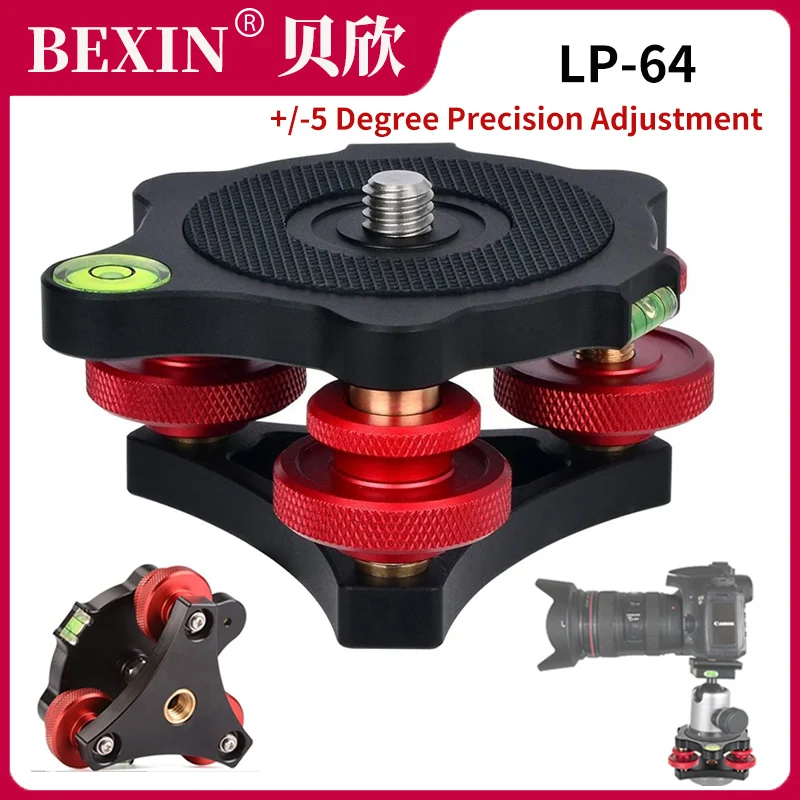 Tripod Speedy Leveling Base Leveler Adjusting Base Panning Level Plate
With Bubble Level For Canon Nikon DSLR Camera Tripod