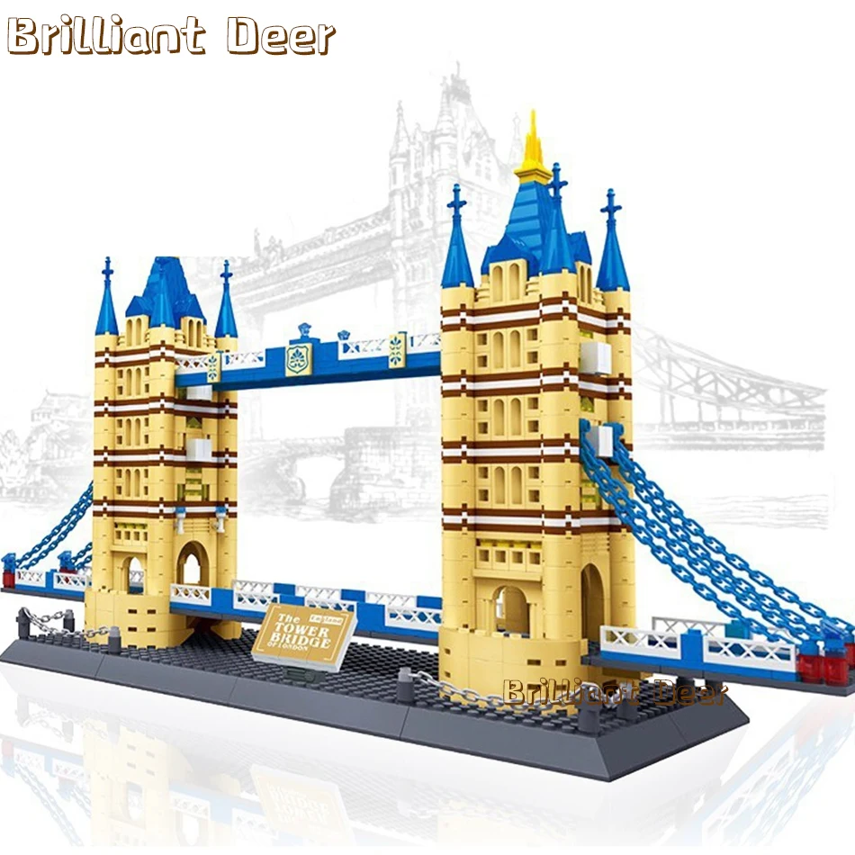 

London Tower Bridge World City Architecture Landmark Building Blocks Construction Bricks Educational Toys for Children Gift