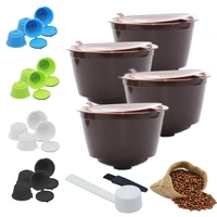 coffee capsule filter cup reusable for nescafe dolce gusto refillable caps spoon brush filter baskets pod soft taste sweet