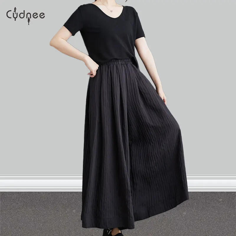 Женские широкие мешковатые капри больших размеров летние брюки-кюлоты большого