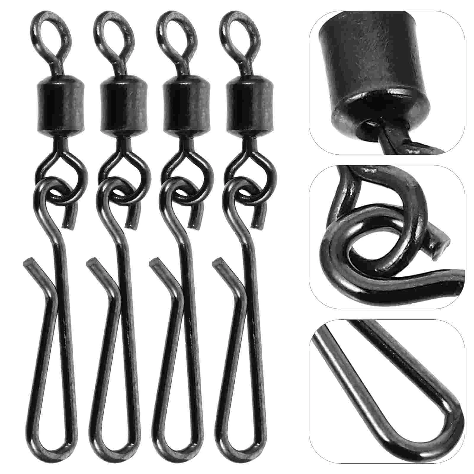 

100pcs Alloy Fishing Rolling Barrel Swivels with Hanging Snap Fishing Parts