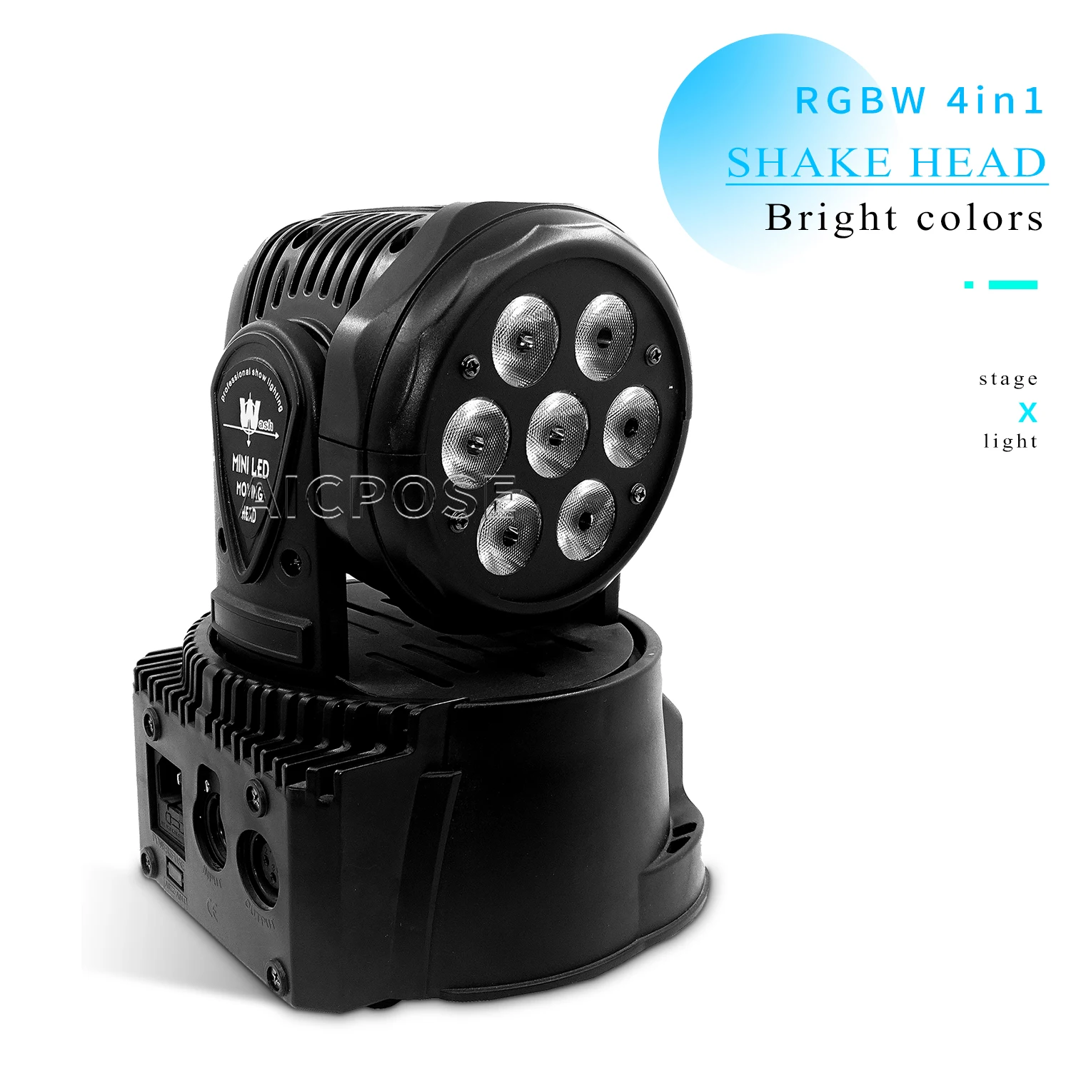 

7x10W RGBW 4 in 1 LED Moving Head Light DMX512 controls DJ Disco Family Party Event Show Professional Stage Lighting