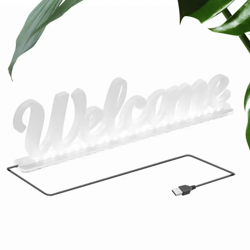 

Welcome Neon Sign Acrylic Bright Neon Light Sign Portable And Reusable LED Neon Business Light For Coffee Shop Hotel Stores