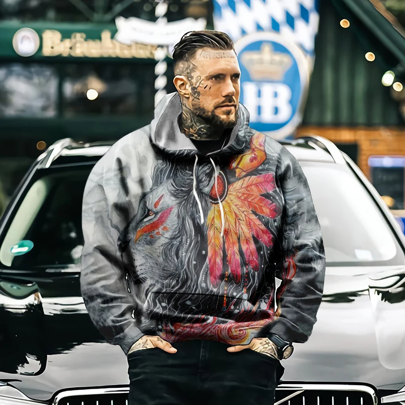 

Fashion Trend Art Spring, Autumn and Winter Men's New Hoodie Long Sleeve Sweater Leisure Sports Jersey Hoodie S-4XL