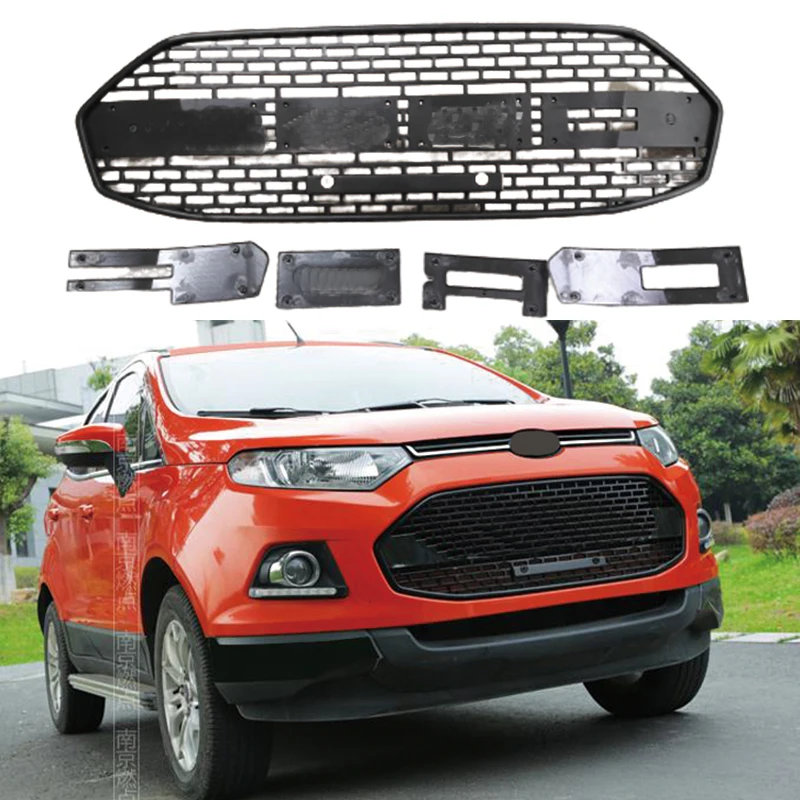 Front Racing Grill for Ford Ecosport Car Bumper Mesh Grids Matt Black Cover Accessories F150 Style images - 6