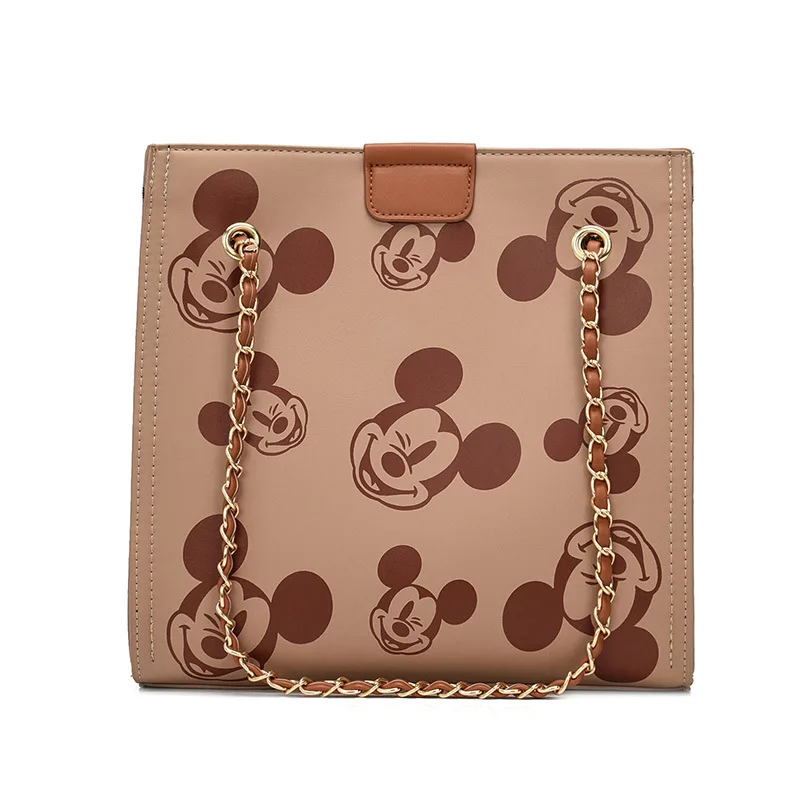 

Disney PU Handbag Mickey Mouse Minnie Mouse Shoulder Bags Messenger Bag Large Capacity Shopping Bag Chain Kawaii Anime Gift