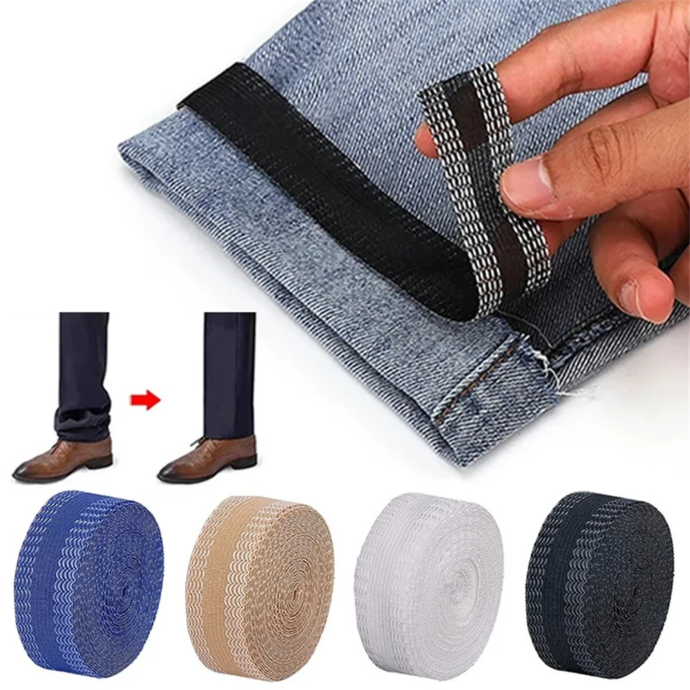 

Self-Adhesive Tape for Trousers Legs Edge Shortening Sewing Tools Tape Paste Hemming Iron on Pants Jeans Clothes Length Shorten