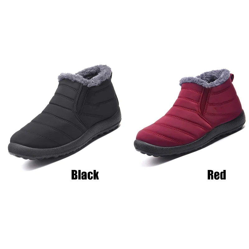 Indestructible Waterproof Snow Shoes For Women Plush Lined Thick Warm Boots With Anti-slip Sole Winter Gift For Mother