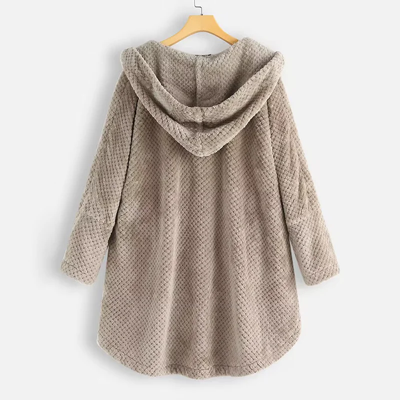 New Women's coats wool&blends 2022 Autumn Winter Coat Women Warm  Large Coat wool Jacket Female Plush Coat Hooded Jacket