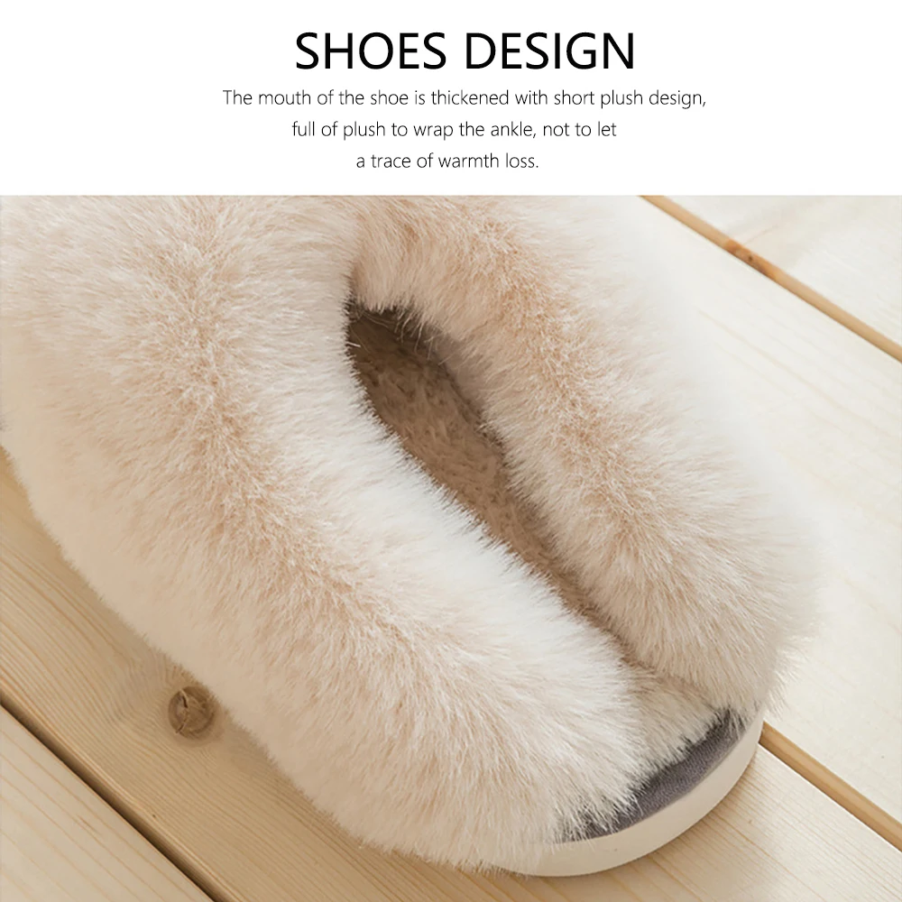 Plush Warm Couple Slippers Sweet Home Soft Comfortable Winter Slippers Men Cotton Shoes Women Fluffy Fur Indoor Plush Slippers