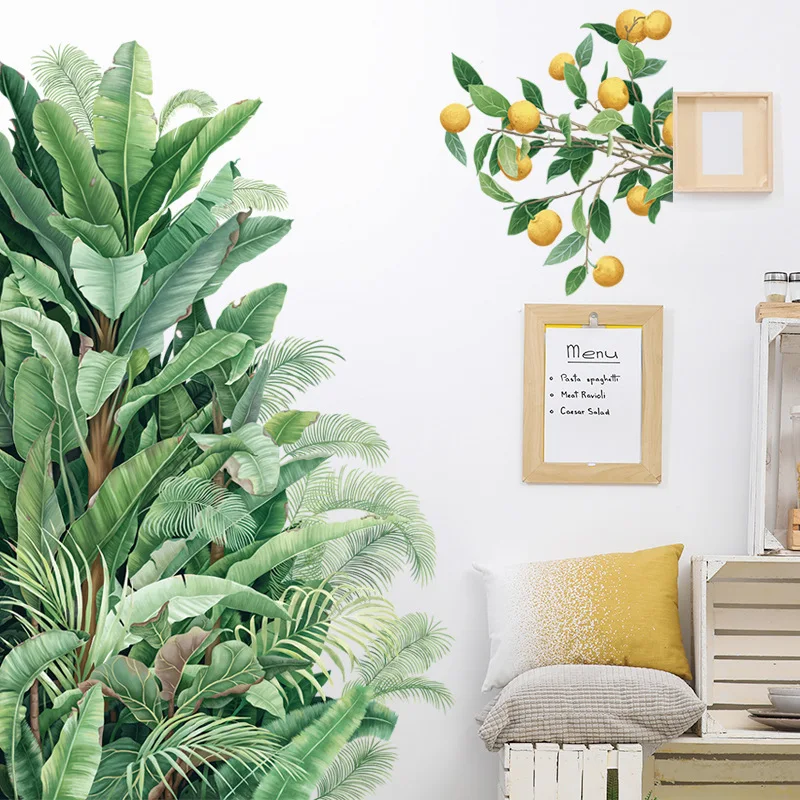 

Green Plant Wall Decoration Sofa Bedroom Background Decoration Wall Sticker Banana Tree Lemon Nordic Style Sticker