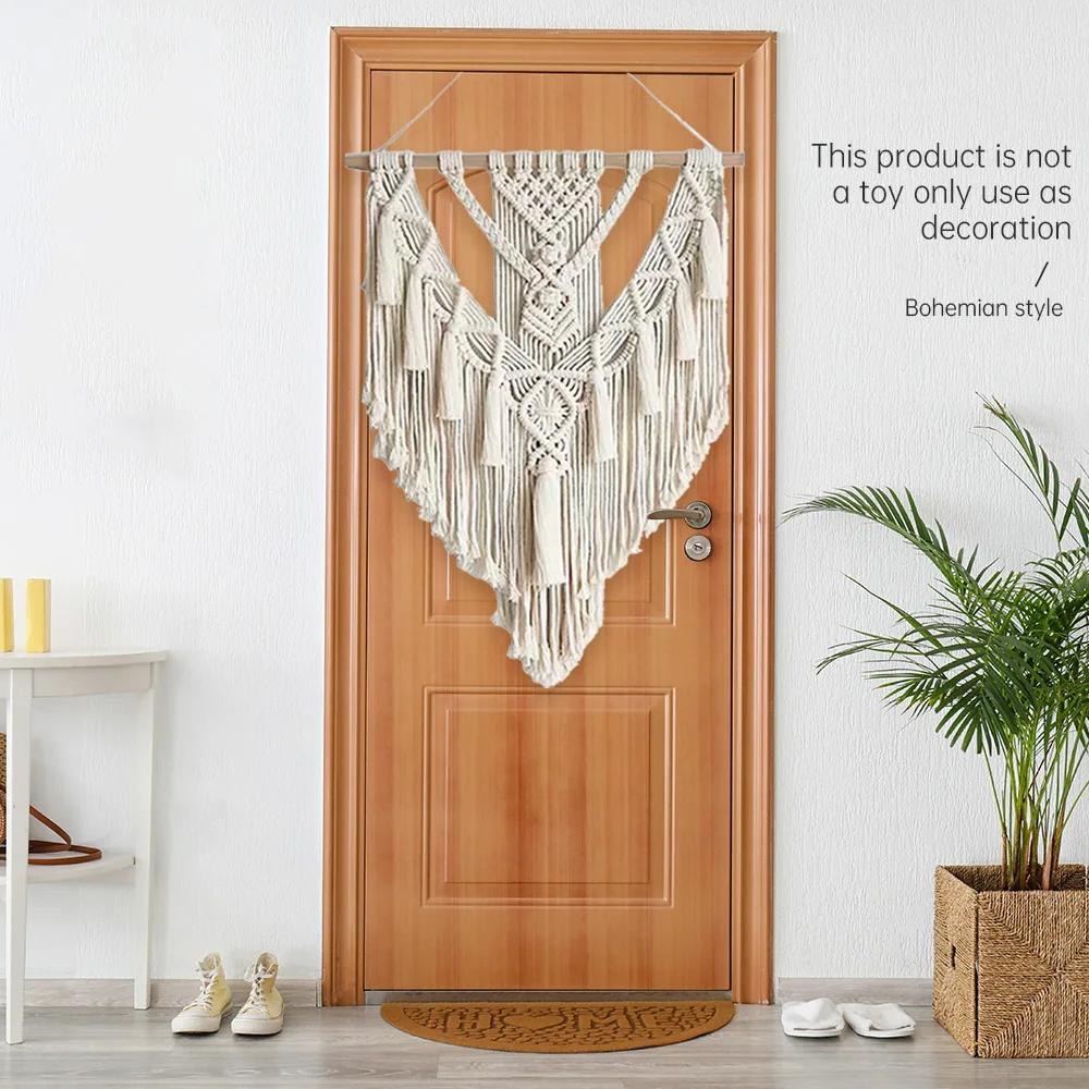 Макраме ручной работы богемная хлопковая веревка Настенная подвеска