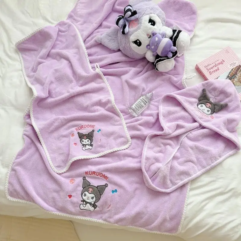 Полотенце с рисунком аниме Sanrio банное полотенце для тела Hellokitty Kuromi Melody мягкое рук