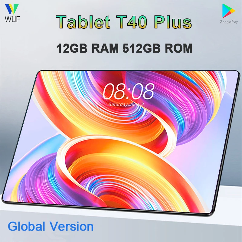 

Tablets T40 Plus 10.1 Inch Android Tablet PC 12GB+512GB Tablete Android 10 Core Game Tablet GPS Dual Phone Call Wifi 5G Tablette