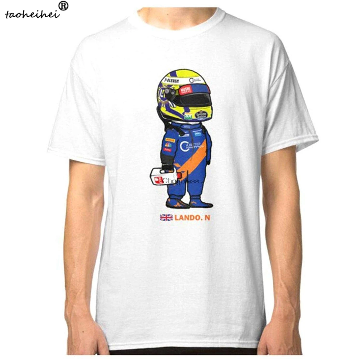 Классическая черная футболка-рубашка с принтом Лэндо Норрис и молока DMN |