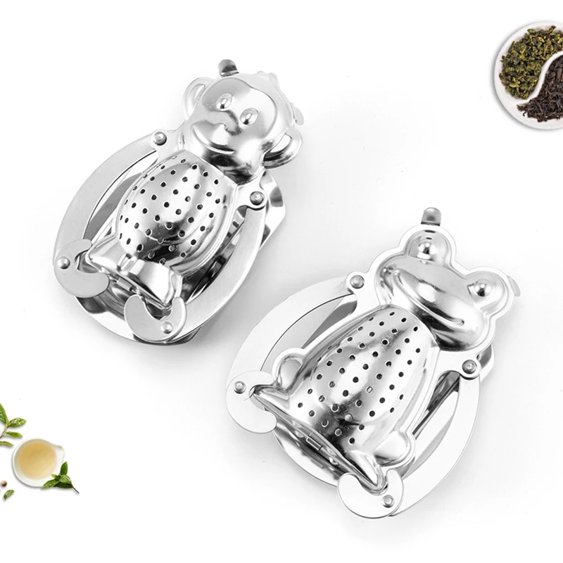 

2022 Tea Infuser Tea Strainer Creative Frog Monkey Tea Filter Tea Infuser Stainless Steel Tea Maker Strainer Teaware Accessories