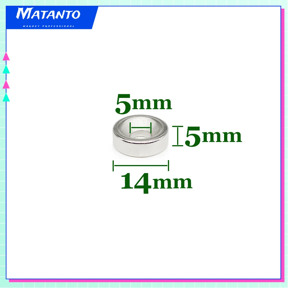 

5/10/20/30/50/100PCS 14x5-5 Disc Strong Powerful Magnets 14*5 Hole 5mm Countersunk Round Neodymium Magnet 14x5-4mm 14*5-5