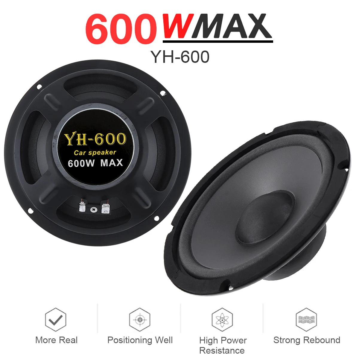 

1 Piece / 2Pieces 6 Inch 2-Way 600W Car HiFi Coaxial Speaker Vehicle Door Auto Audio Music Stereo Full Range Frequency Speakers