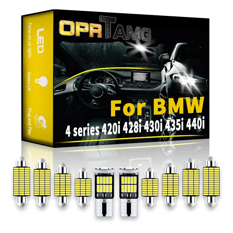 

OPRTAMG для BMW 4 серии 420i 428i 430i 435i 440i 1994-2022 Автомобильный светодиодный Интерьер Карта Купол багажник Canbus автомобильные аксессуары
