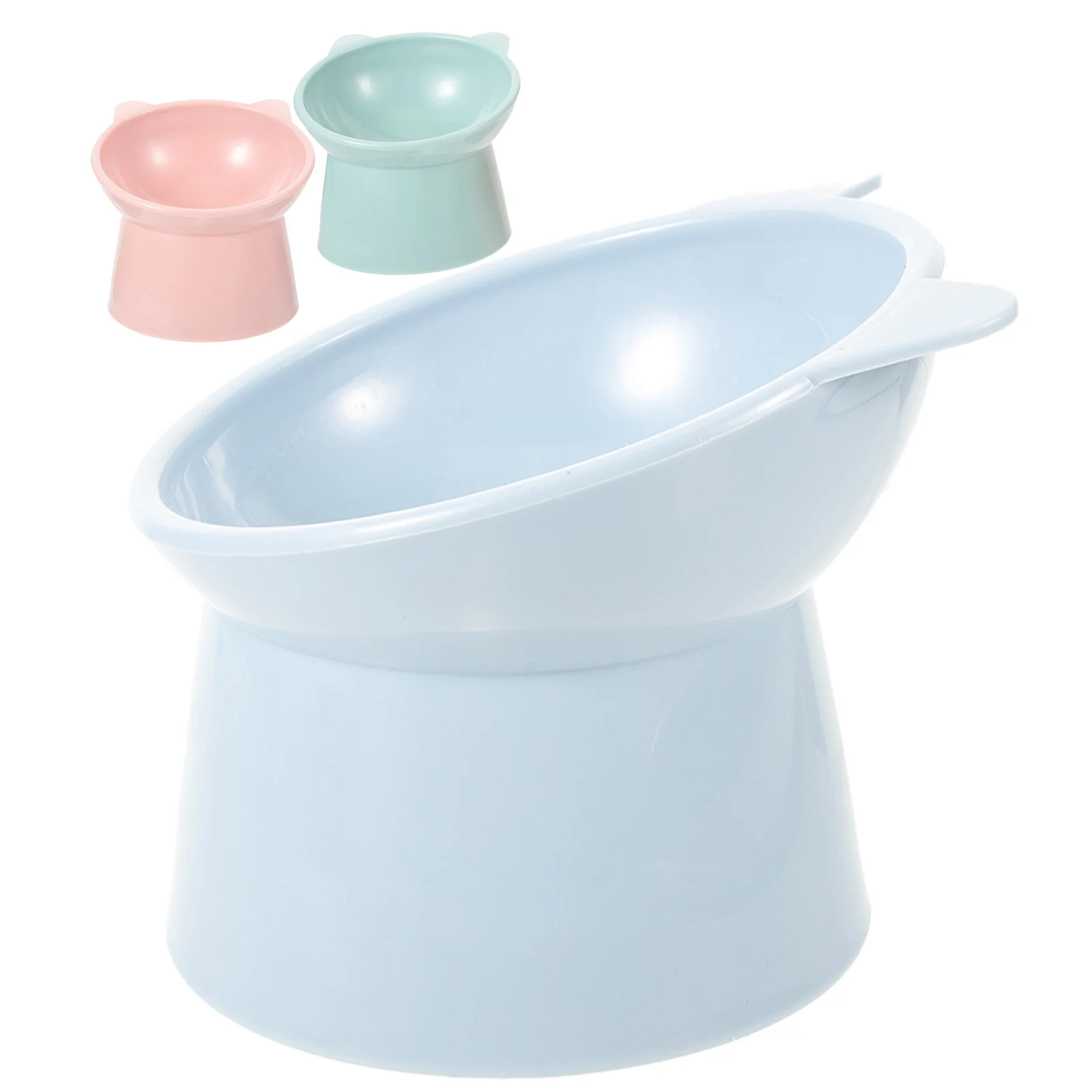 

3 Pcs Cat Bowl Raised Pet Food Bowls Cats Elevated Indoor Ceramic Plastic Feeder