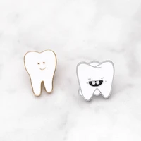 fashion teeth brooches for tooth decaying fun brooch kids girls clothes accessories enamel pin christmas jewelry wholesale badge