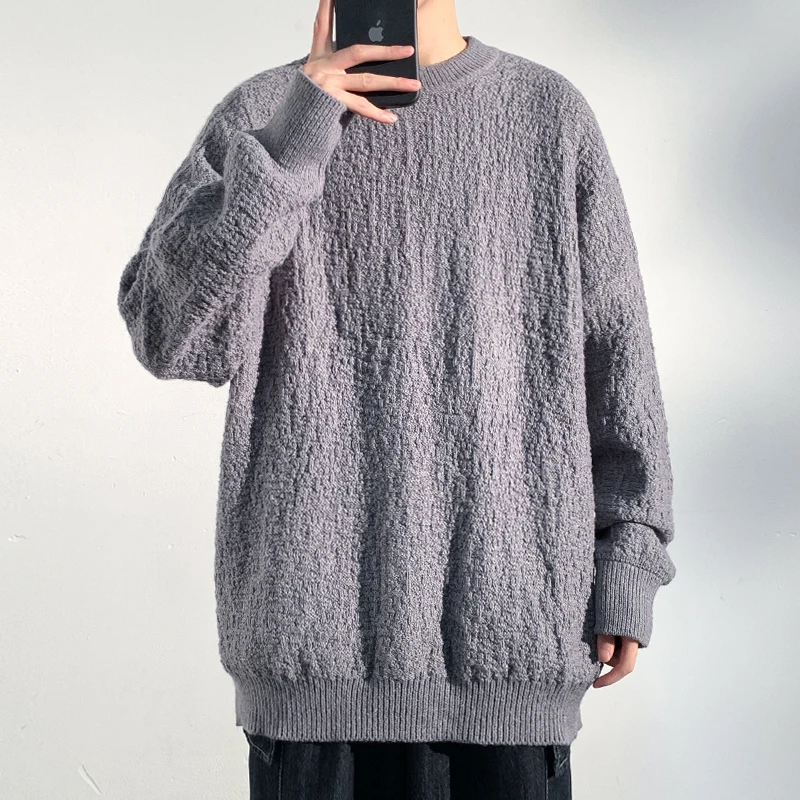 Зимние свитера мужские теплые модные повседневные вязаные пуловеры мужская