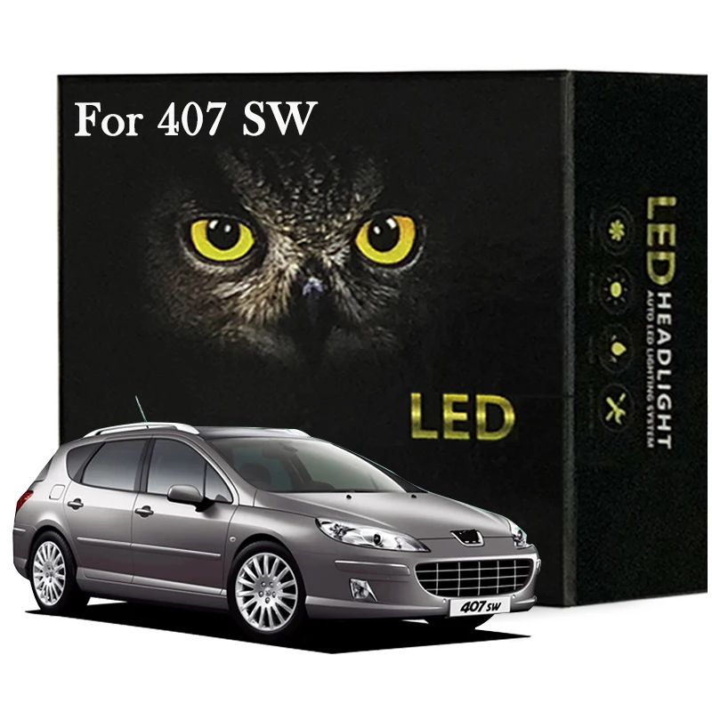 

15Pcs Led Interior Light Kit For Peugeot 407 SW 2004-2011 Led Bulbs License Plate Light Canbus No Error