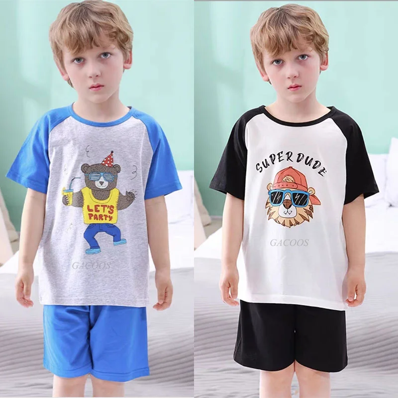 

Детская Хлопковая пижама с коротким рукавом, на возраст 6, 8, 12 лет