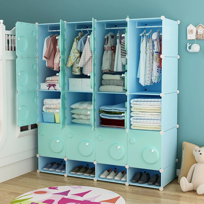 Clothes Storage Wardrobe Bedroom Partitions Minimalist Nordic Closet Modern Cube Simple Small Cheap Armario Trendy Furniture