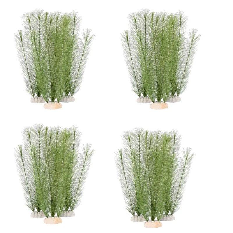 

12X Aquarium Decorations Fish Tank Artificial Green Water Plants Made Of Silk Fabrics Plastic, Non-Toxic And Safe