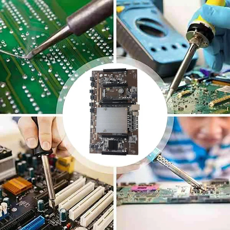 X79 H61 Материнская плата для майнинга BTC 5X PCI-E 8X с охлаждающим вентилятором + кабель