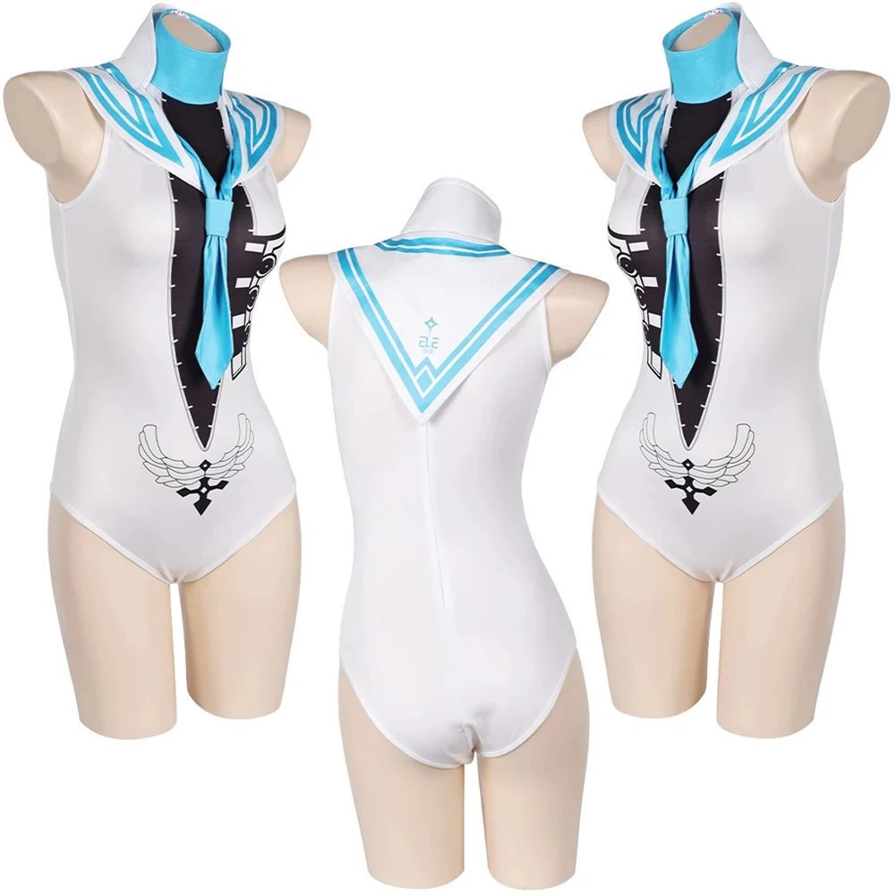 Маскировка Евы Косплей Белый комбинезон сексуальный купальник Аниме игра
