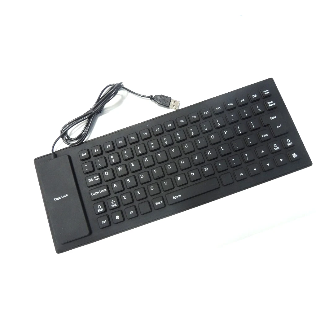 

Waterproof Silicone Keyboard 85 Keys Foldable Flexible USB Gaming Keypads Dustproof Silent Typing for PC Notebook