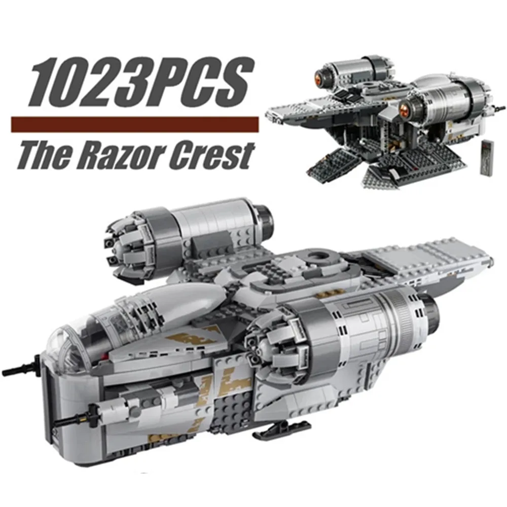 

Disney Yoda Stars Fighter Space Wars Razor Crest Kid Gift Toys Fit 75292 Spaceship Building Blocks Bricks Kid Gift Boys Set