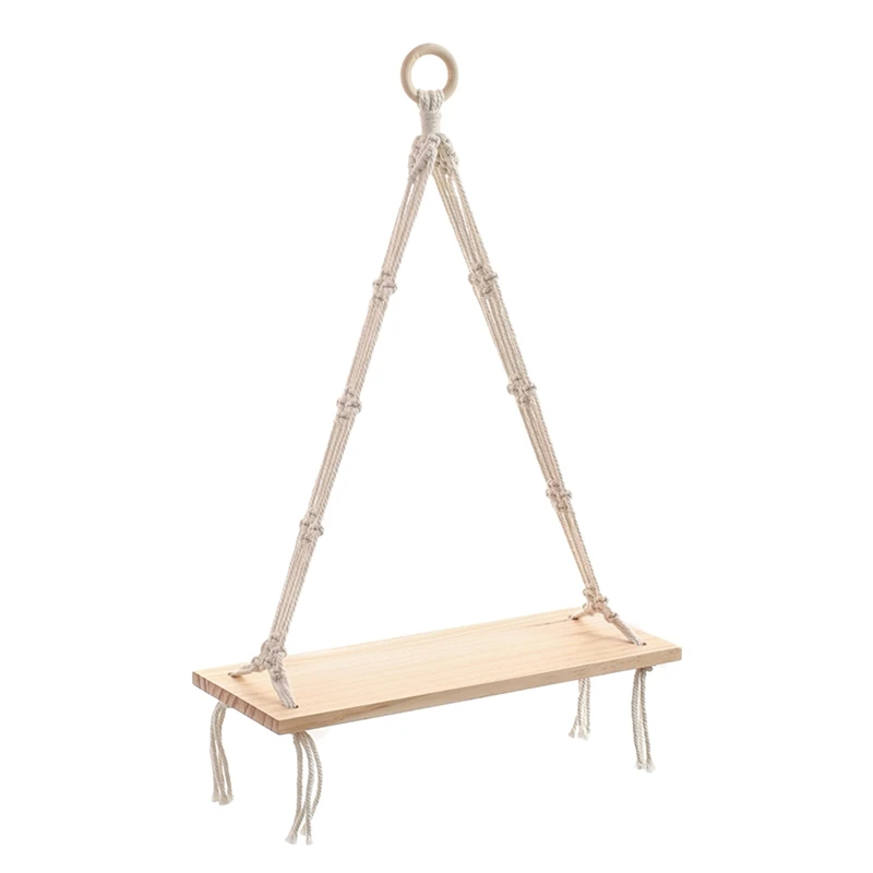 

Настенная подвесная полка Макраме-декоративная полка в стиле бохо для спальни, гостиной, ванной комнаты-настенная полка для маленьких раст...